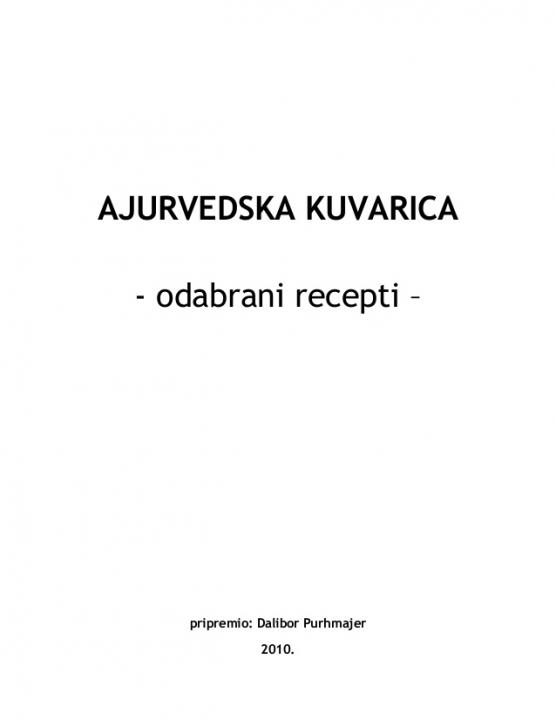 Ajurvedska kuvarica 