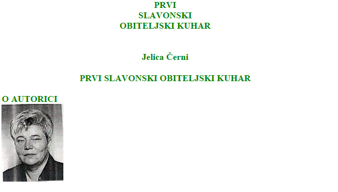 Prvi slavonski obiteljski kuhar